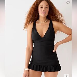 J.Crew Ruched V-neck swim dress